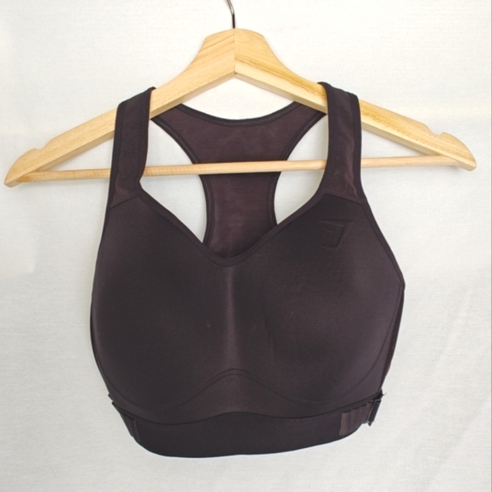 Gymshark Racerback High Support Sports Bra Black 34D 34DD‎ Mesh Back Running